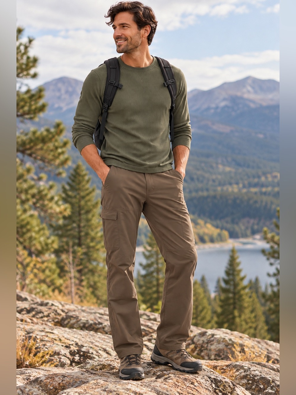 prAna Stretch Zion Pants Men 34x30 Brown Hiking Cargo Gorpcore M4ST30111